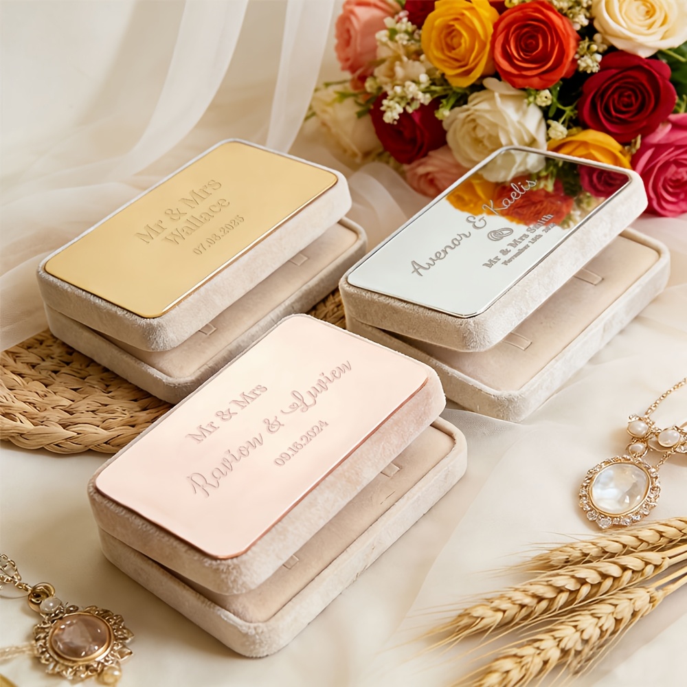 Laser Engraved Personalized Necklace Box with Custom Name